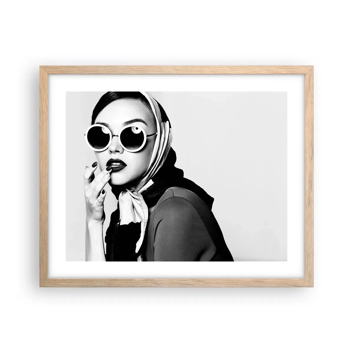 Affiche dans un chêne clair - Poster - Salutations des années 60 - 50x40 cm