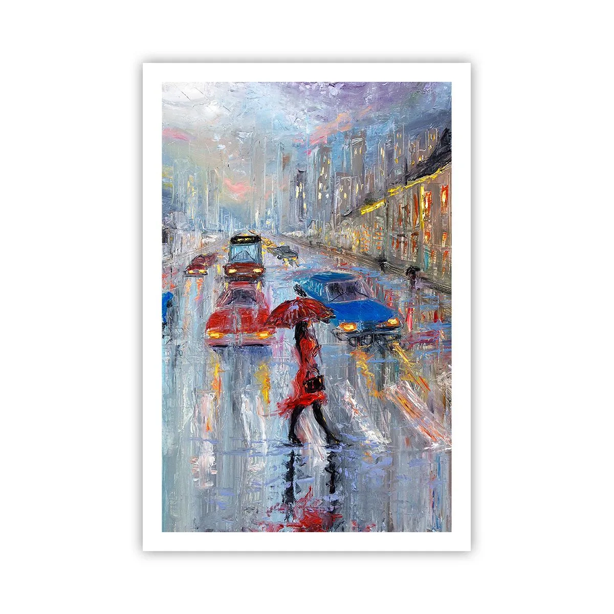 Affiche - Poster - Après-midi pluvieux en ville - 61x91 cm