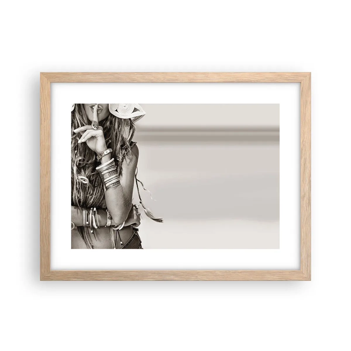 Affiche dans un chêne clair - Poster - Comment va la fille - 40x30 cm