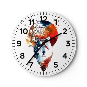 Horloge murale - Pendule murale - Nez à nez avec la nuit - 40x40 cm