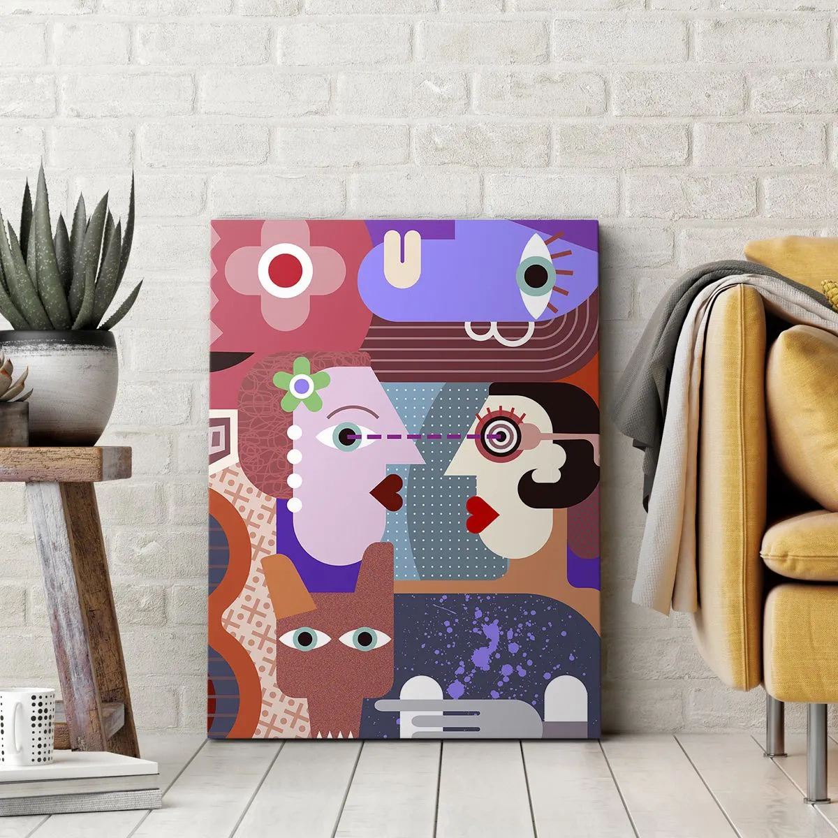 Impression sur toile - Image sur toile - Les yeux dans les yeux - 55x100 cm