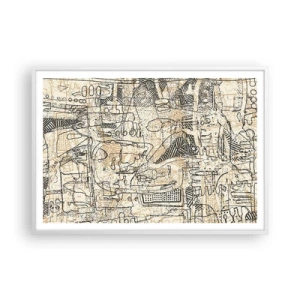 Affiche dans un cadre blanc - Poster - Il attend d'être décodé - 100x70 cm