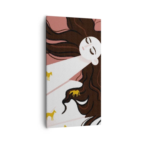 Impression sur toile - Image sur toile - Rêve d'un cheval d'or - 55x100 cm