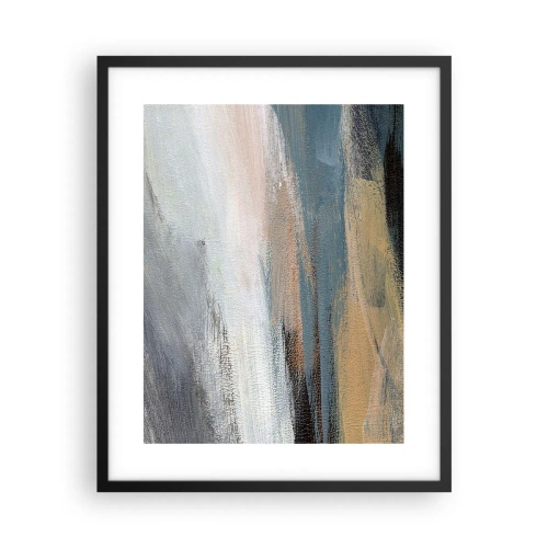 Affiche dans un cadre noir - Poster - Abstraction : paysage nordique - 40x50 cm