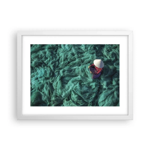 Affiche dans un cadre blanc - Poster - Dans une mer de filet - 40x30 cm
