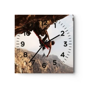 Horloge murale - Pendule murale - Le monde rétréci dans une main sur une coupe de rocher - 40x40 cm
