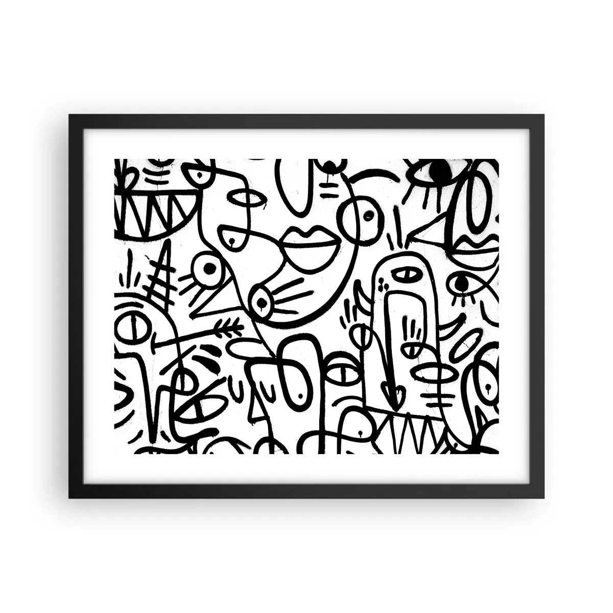 Affiche dans un cadre noir - Poster - Visages et mirages - 50x40 cm