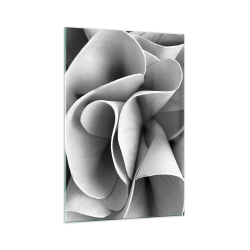 Impression sur verre - Image sur verre - Détails en noir et blanc de formes abstraites - 70x100cm - Il s'en passe dans l'espace - Décoration murale moderne pour le salon et la chambre ARTTOR