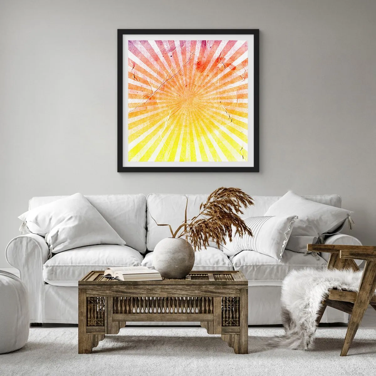 Affiche dans un cadre noir - Poster - Levant et couchant - 60x60 cm