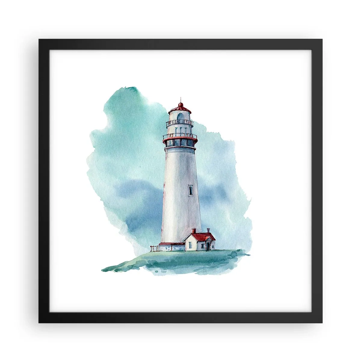 Affiche dans un cadre noir - Poster - La douce sœur du bleu - 40x40 cm