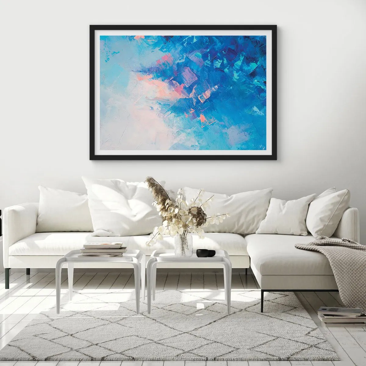 Affiche dans un cadre noir - Poster - Abstraction hivernale - 40x30 cm