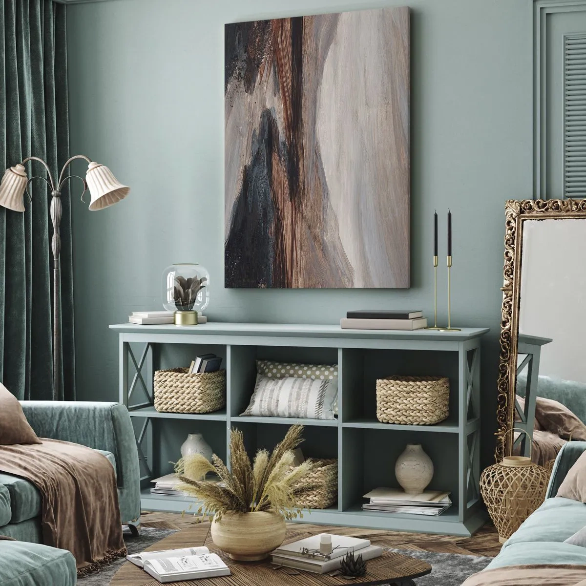 Impression sur toile - Image sur toile - Une vallée tranquille - 65x120 cm