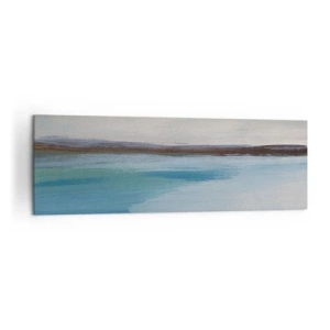 Impression sur toile - Image sur toile - Un paysage minimaliste avec une ligne de flottaison et un horizon - 160x50cm - Paysage horizontal - Décoration murale moderne pour le salon et la chambre ARTTOR