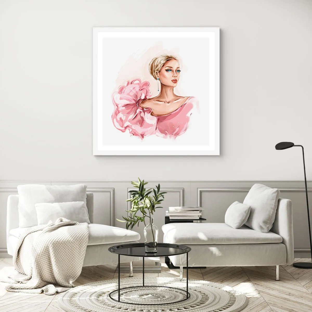 Affiche dans un cadre blanc - Poster - Comme peinte... - 40x40 cm