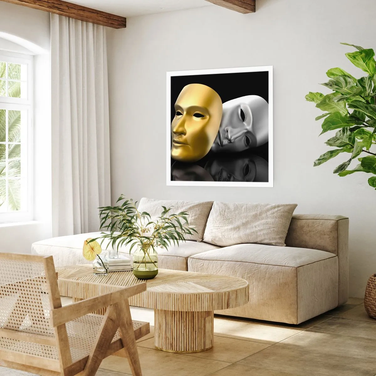 Affiche - Poster - La vie est un théâtre - 40x40 cm