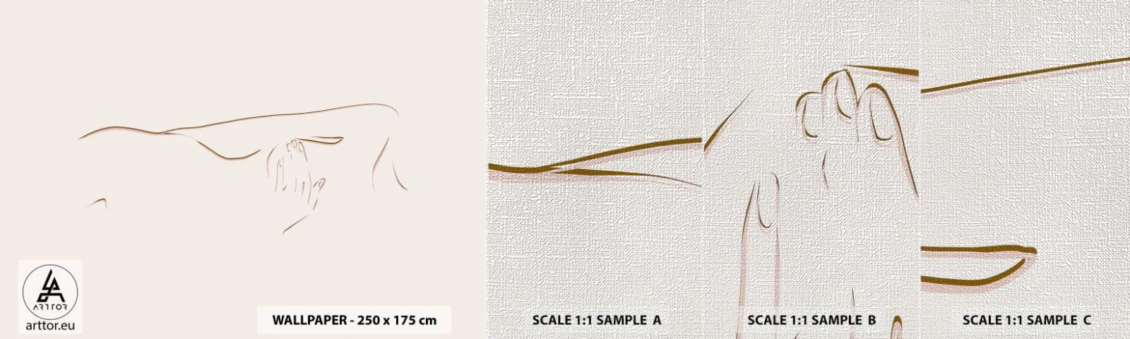 Échantillon de Papier Peint Premium Canvas - La forme du désir - Abstraction, Graphique, Morceau - 100x30 cm