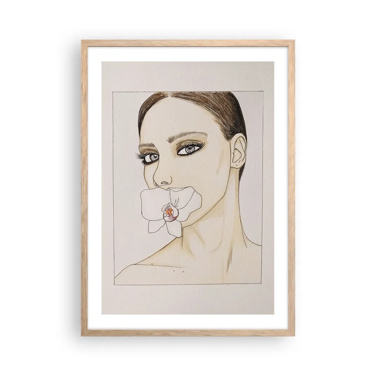 Affiche dans un chêne clair - Poster - Symbole de l'élégance et de la beauté - 50x70 cm