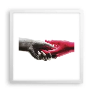 Affiche dans un cadre blanc - Poster - Ensemble, bien que différents - 40x40 cm
