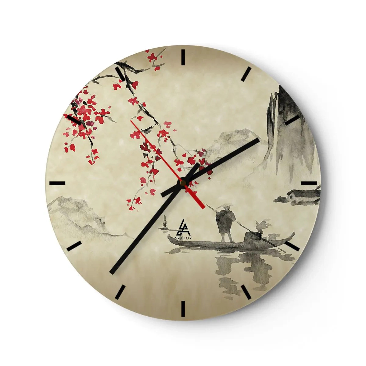 Horloge murale - Pendule murale - Au pays des cerisiers en fleurs - 40x40 cm