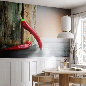 Papier Peint Photo Premium Sand - Red hot chili peppers - Poivre, Chili, assaisonnement - 150x105 cm