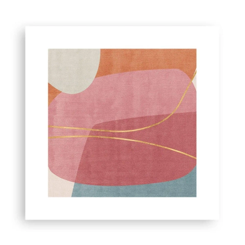 Affiche - Poster - Composition pastel au fil d'or - 30x30 cm