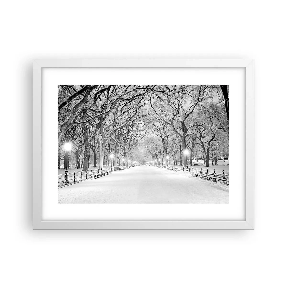 Affiche dans un cadre blanc - Poster - Les quatres saisons – l’hiver - 40x30 cm
