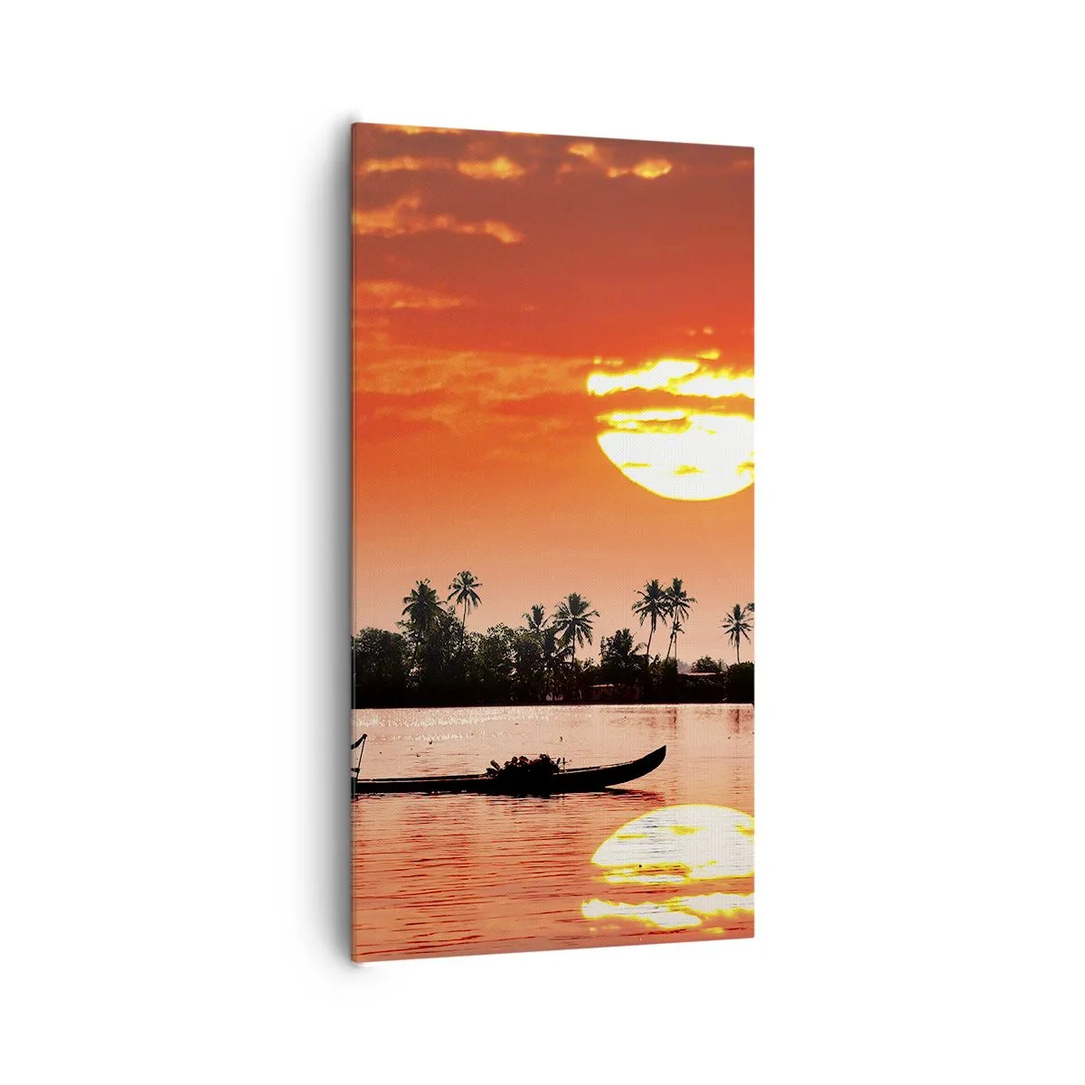 Impression sur toile - Image sur toile - La tranquillité des tropiques au coucher du soleil - 65x120 cm
