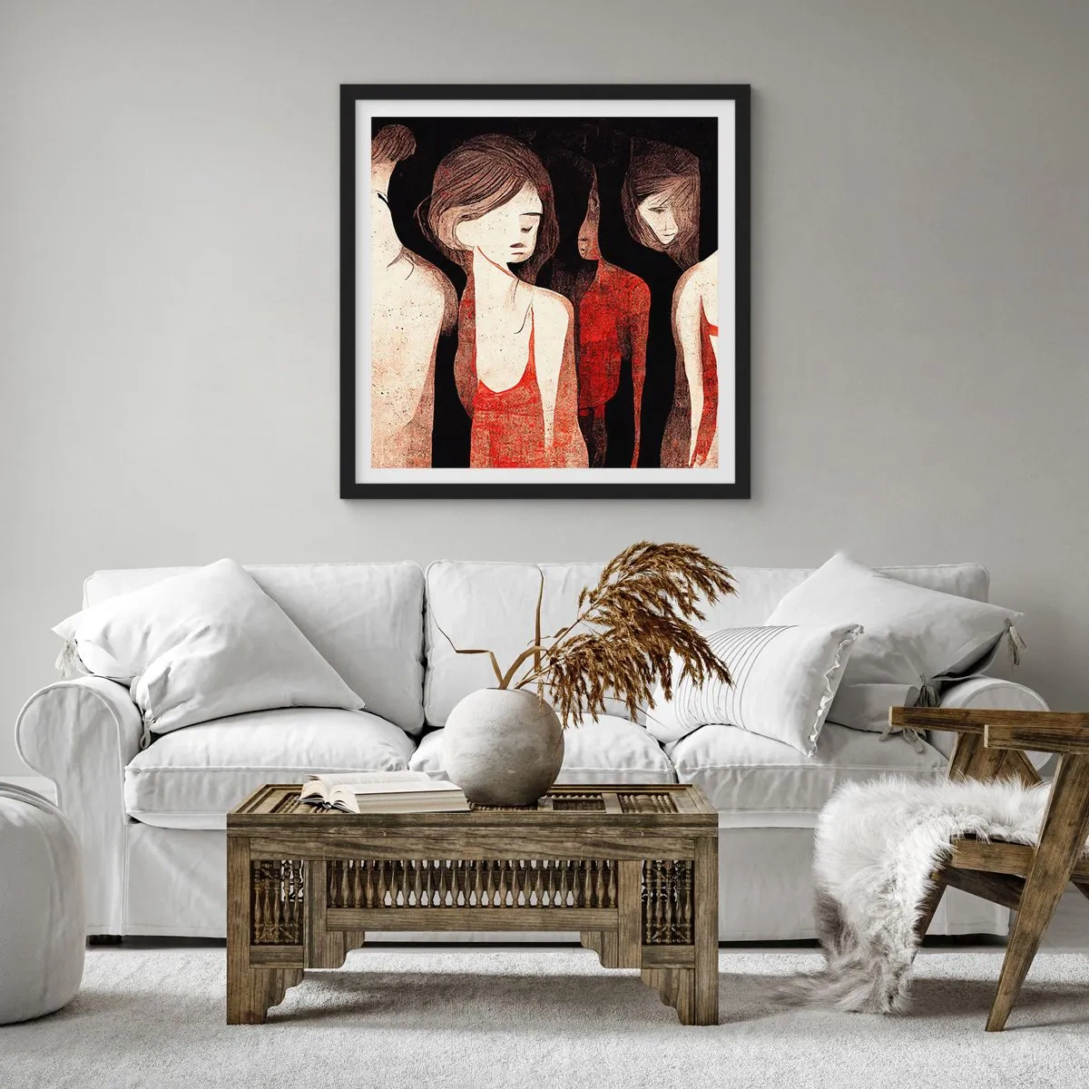 Affiche dans un cadre noir - Poster - Madones des ténèbres - 40x40 cm