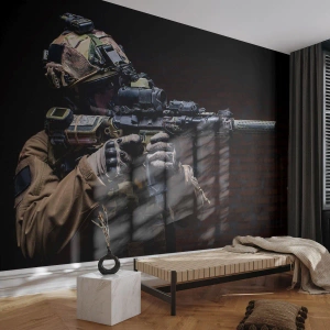 Papier Peint Autocollant Deluxe Sticker - Meurtrier efficace - Militaire, Fusil, Arme - 100x70 cm