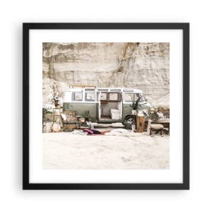 Affiche dans un cadre noir - Poster - Il est temps de commencer le voyage - 40x40 cm