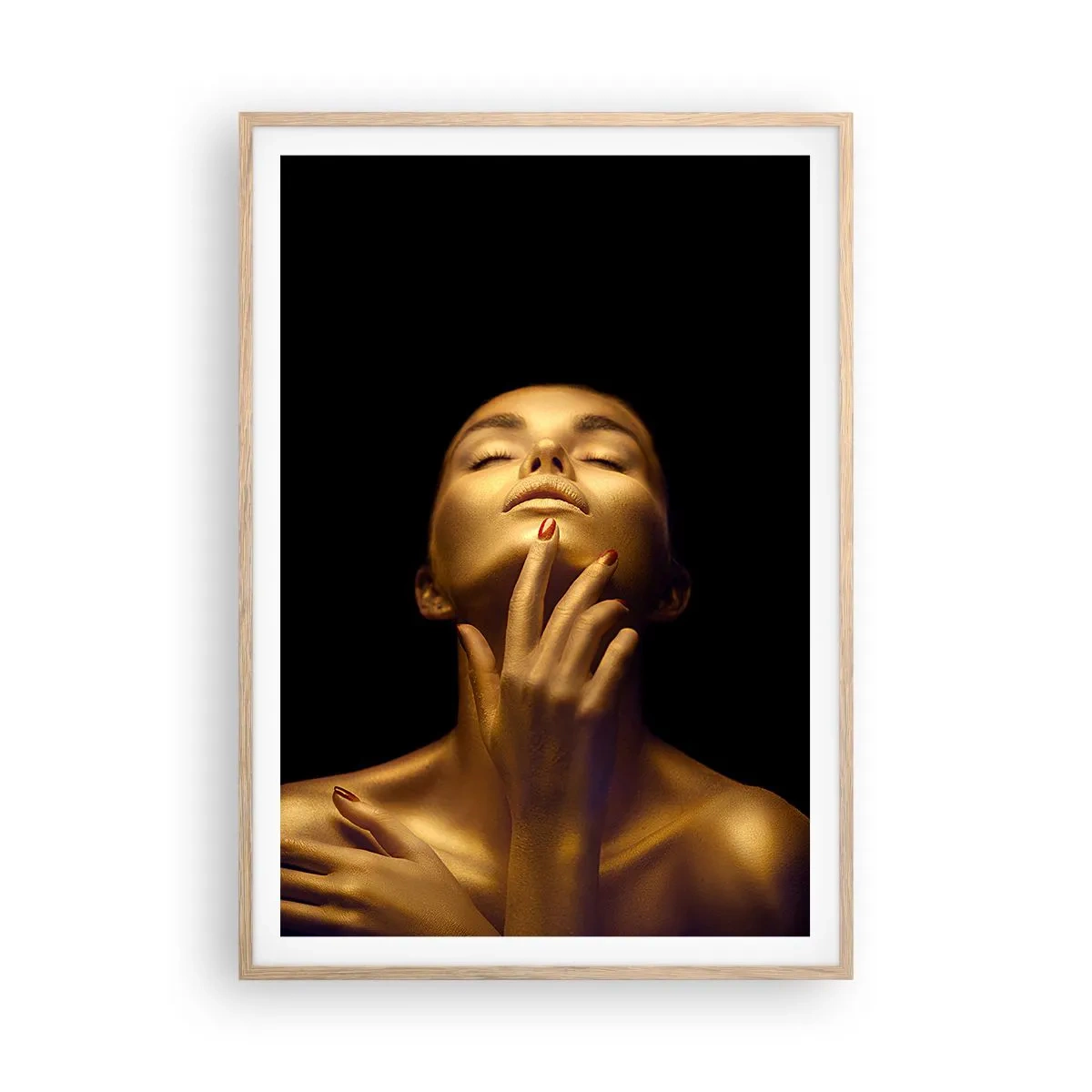 Affiche dans un chêne clair - Poster - Comme de la soie dorée - 70x100 cm