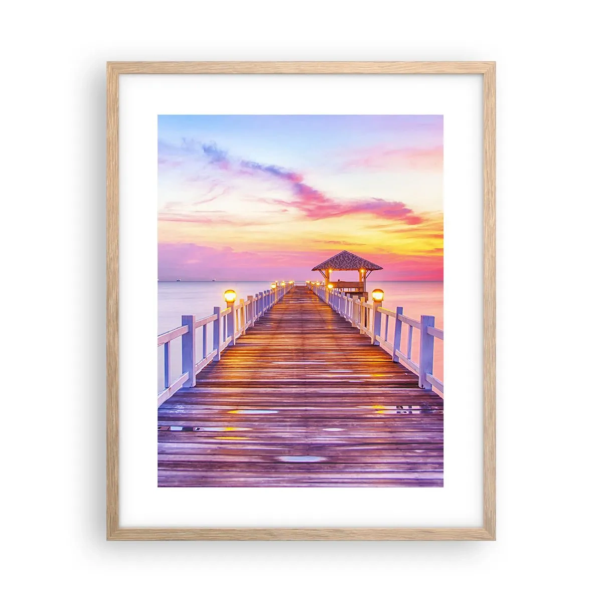 Affiche dans un chêne clair - Poster - Le silence lilas-doré du soir - 40x50 cm