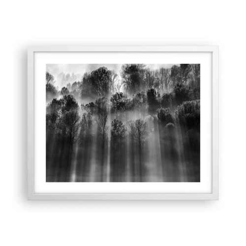 Affiche dans un cadre blanc - Poster - Dans les flots de lumière - 50x40 cm