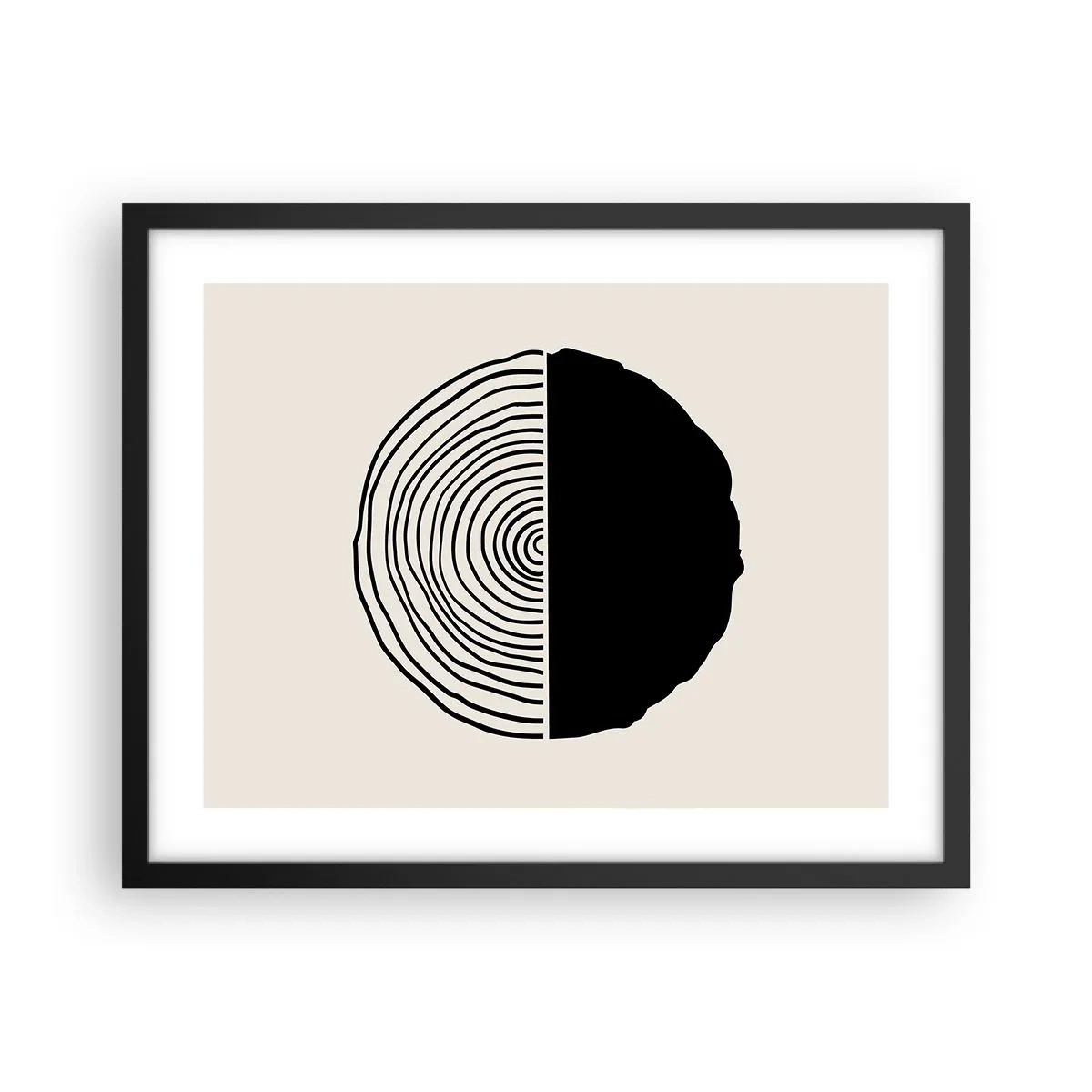 Affiche dans un cadre noir - Poster - Moitié-moitié - 50x40 cm