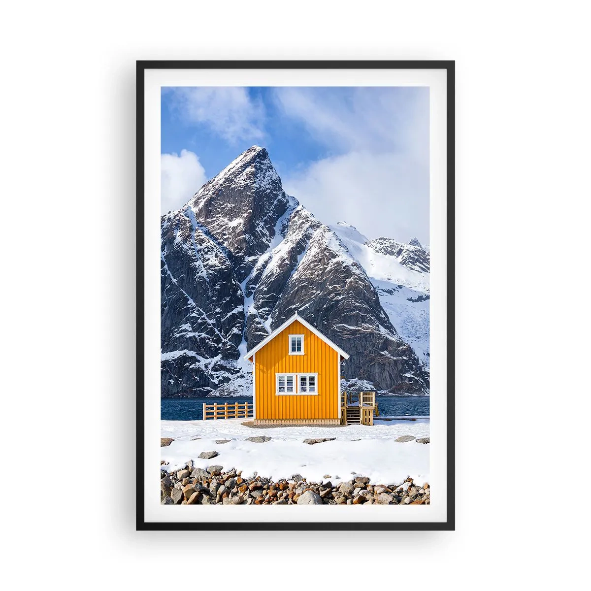 Affiche dans un cadre noir - Poster - Vacances scandinaves - 61x91 cm