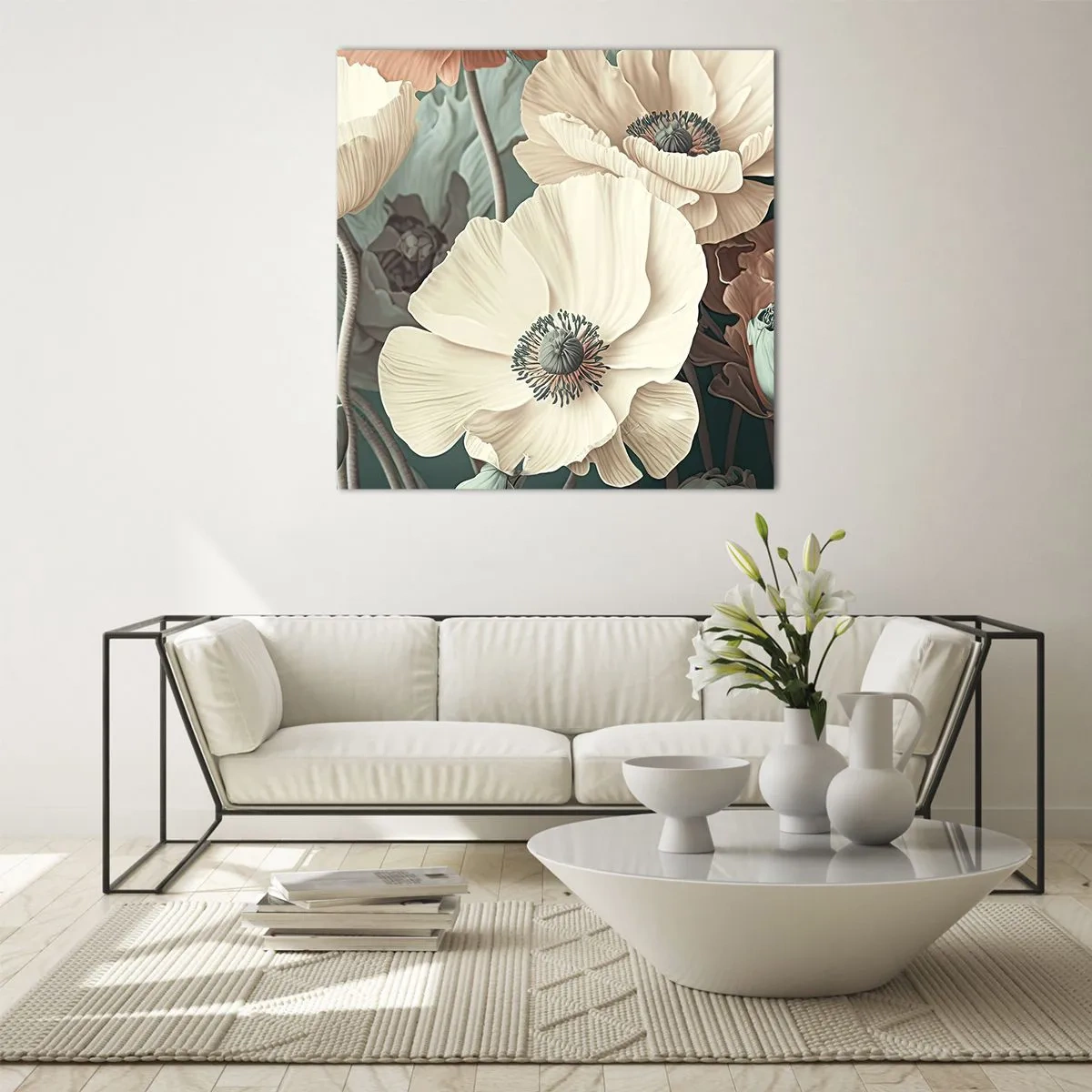 Impression sur verre - Image sur verre - Le murmure des coquelicots - 40x40 cm