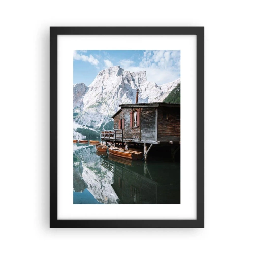 Affiche dans un cadre noir - Poster - Un matin cristallin en montagne - 30x40 cm