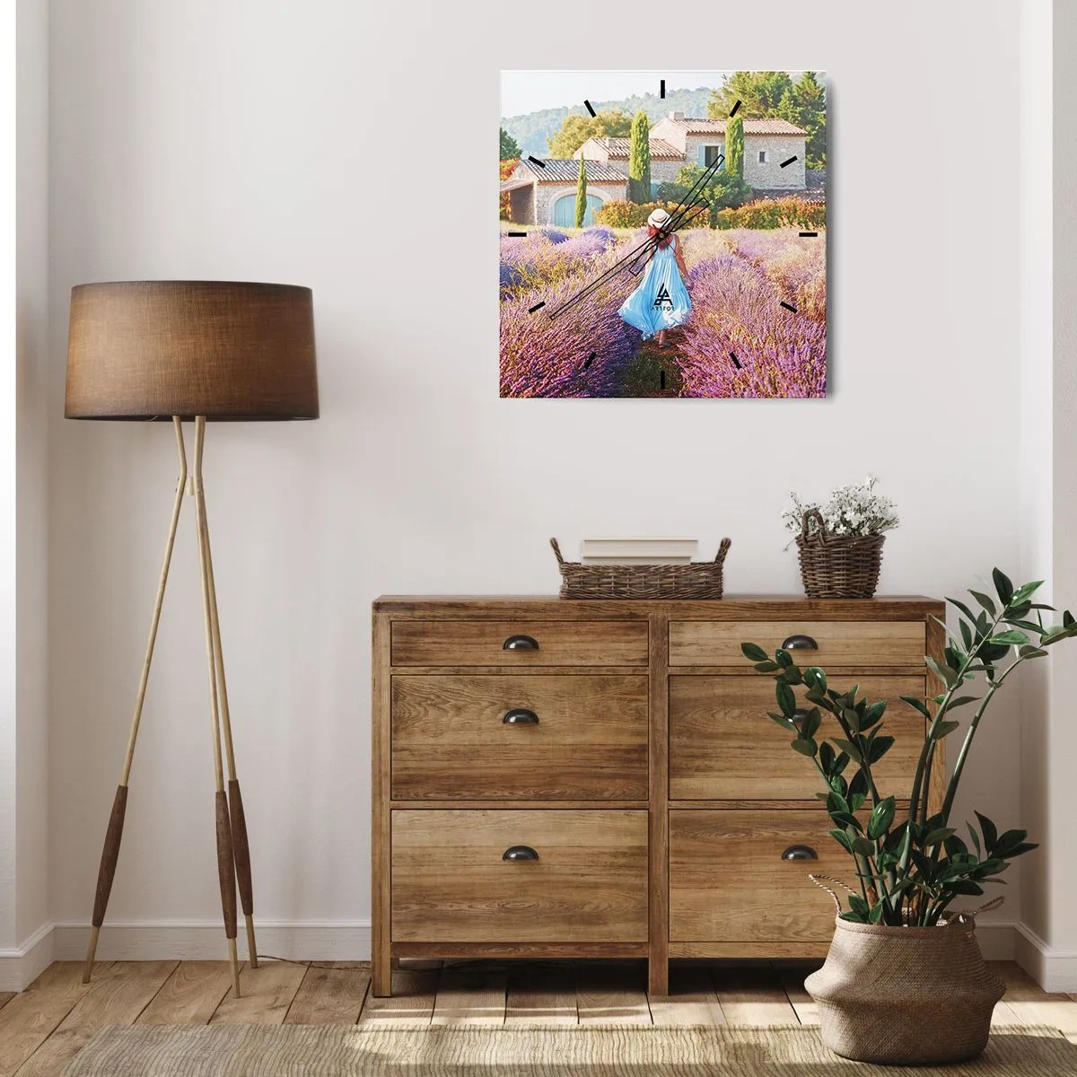 Horloge murale - Pendule murale - Fille de la lavande - 40x40 cm