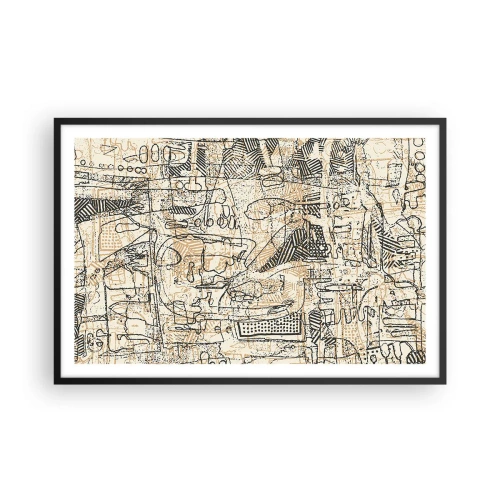 Affiche dans un cadre noir - Poster - Il attend d'être décodé - 91x61 cm