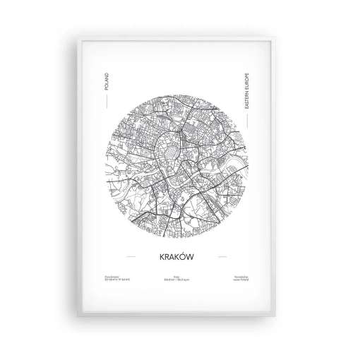 Affiche dans un cadre blanc - Poster - Anatomie de Cracovie - 70x100 cm