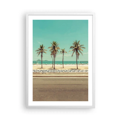 Affiche dans un cadre blanc - Poster - Gardien de plage - 50x70 cm