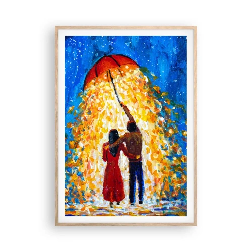 Affiche dans un chêne clair - Poster - La magie d'une soirée pluvieuse ? - 70x100 cm