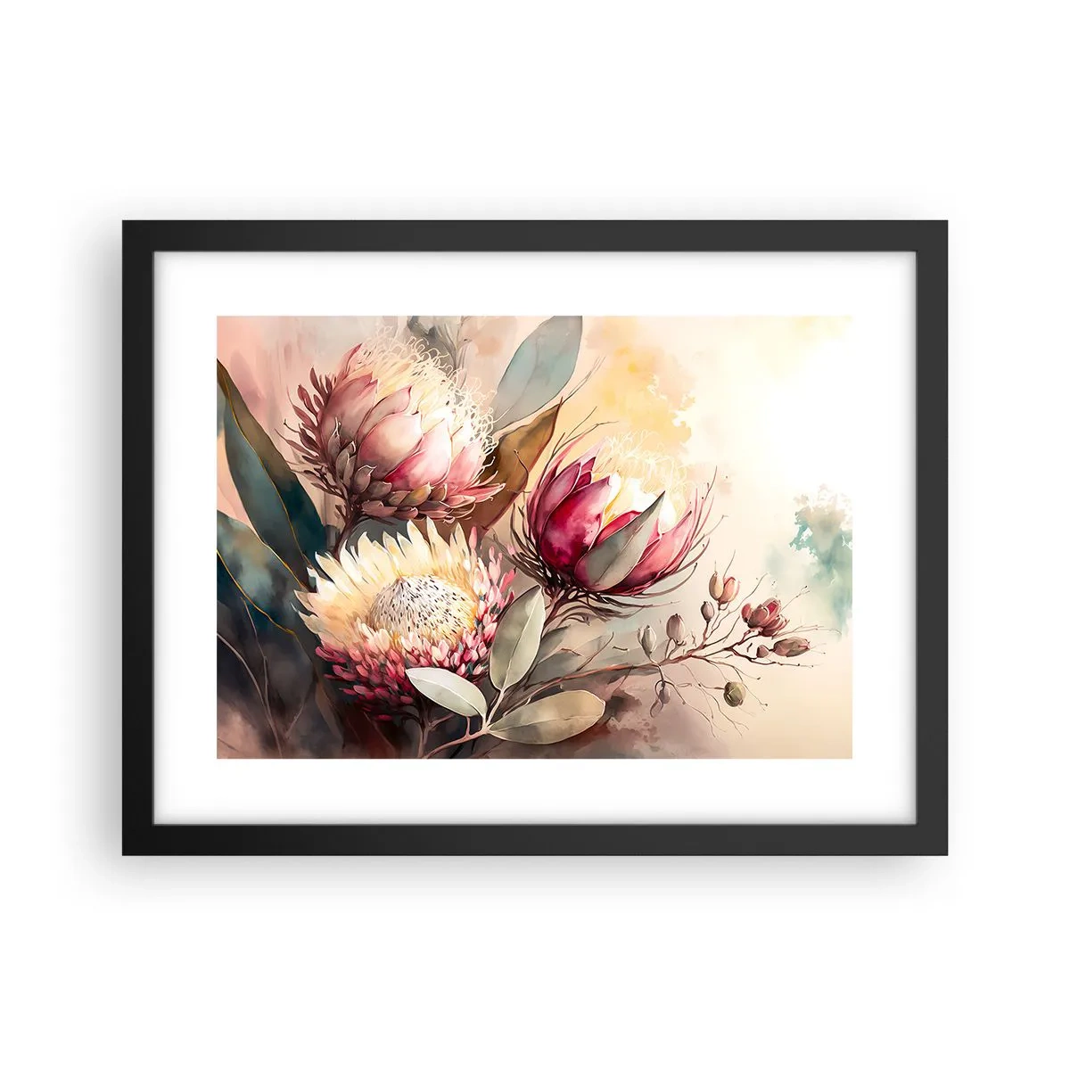 Affiche dans un cadre noir - Poster - De profil et de face - 40x30 cm