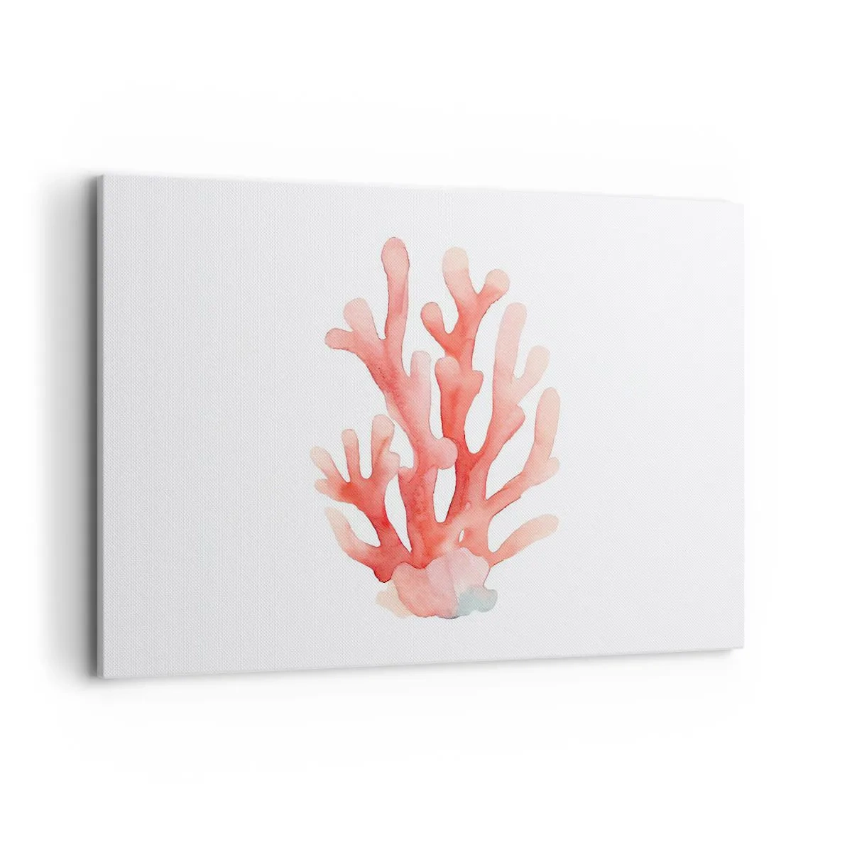 Impression sur toile - Image sur toile - Une illustration subtile de corail dans des tons pastel - 120x80cm - Corail couleur corail - Décoration murale moderne pour le salon et la chambre ARTTOR