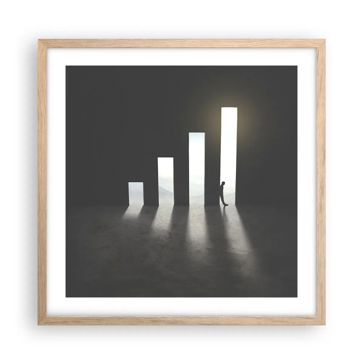 Affiche dans un chêne clair - Poster - Succès – impression - 50x50 cm