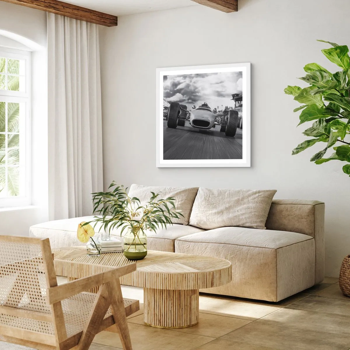 Affiche dans un cadre blanc - Poster - Puissance! - 50x50 cm