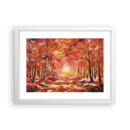 Affiche dans un cadre blanc - Poster - Forêt de cuivre - 40x30 cm