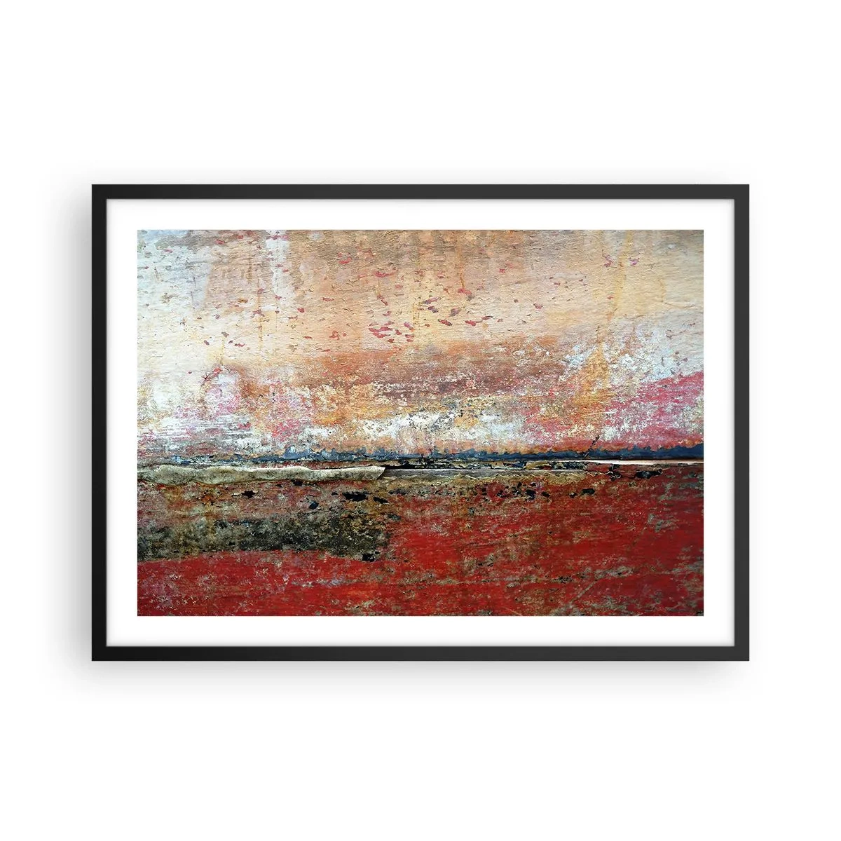 Affiche dans un cadre noir - Poster - Une composition abstraite inspirée de la mer et de la nature. - 70x50cm - C'est peut-être la mer - Décoration murale moderne pour le salon et la chambre ARTTOR