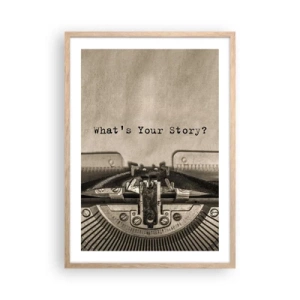 Affiche dans un chêne clair - Poster - Réponds-moi - 50x70 cm