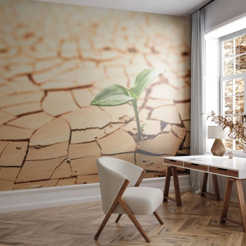 Papier Peint Photo Premium Sand - La force indomptable de la vie - Nature, Usine, Sécheresse - 400x280 cm